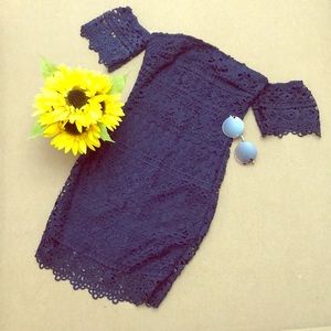 NEW. Blue Versatile Shoulder Dress